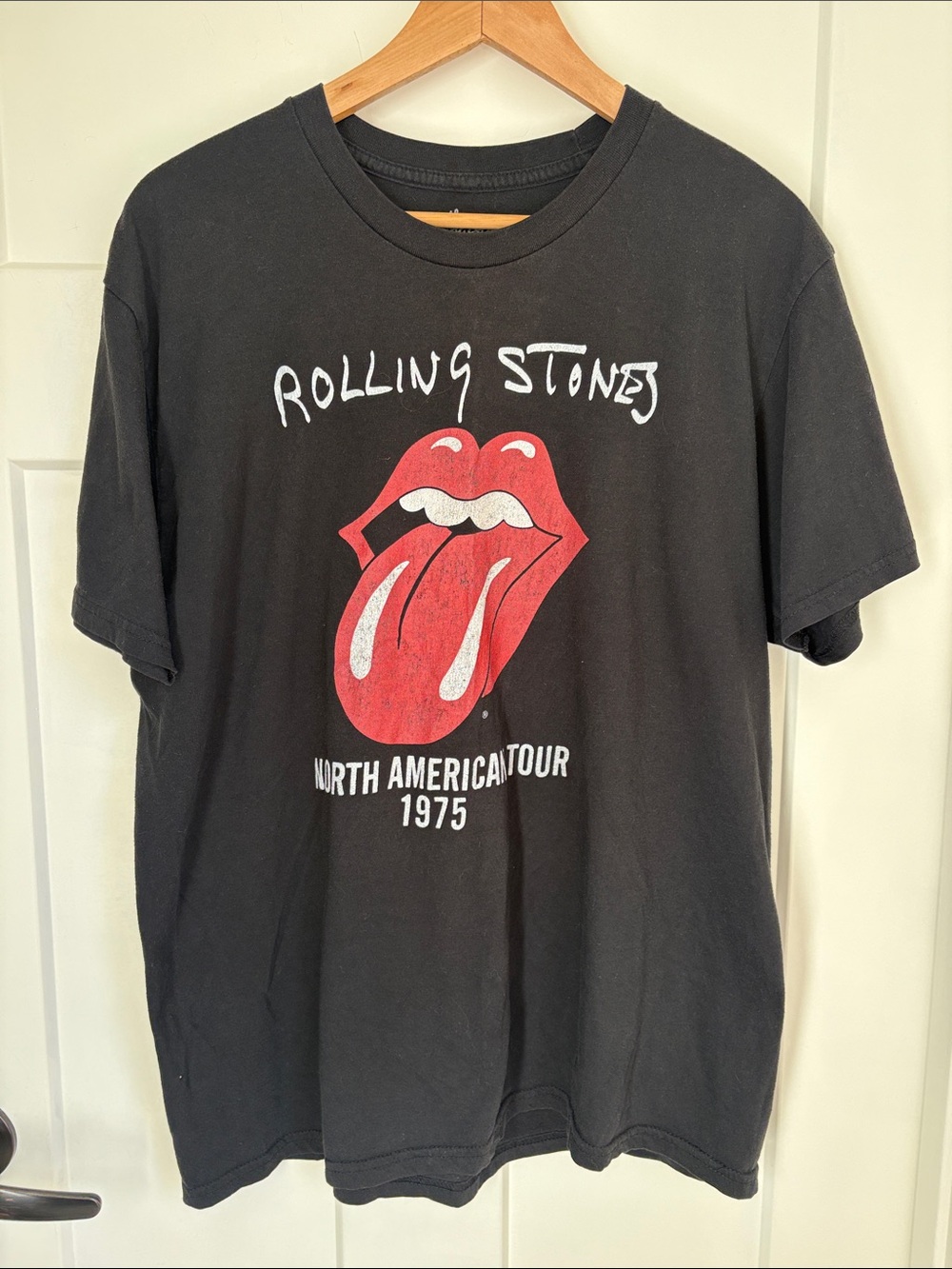 Rolling Stones Black Tee with White Logo